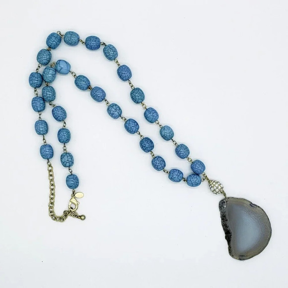 Chico's Agate Slice Necklace - Picture 2 of 3
